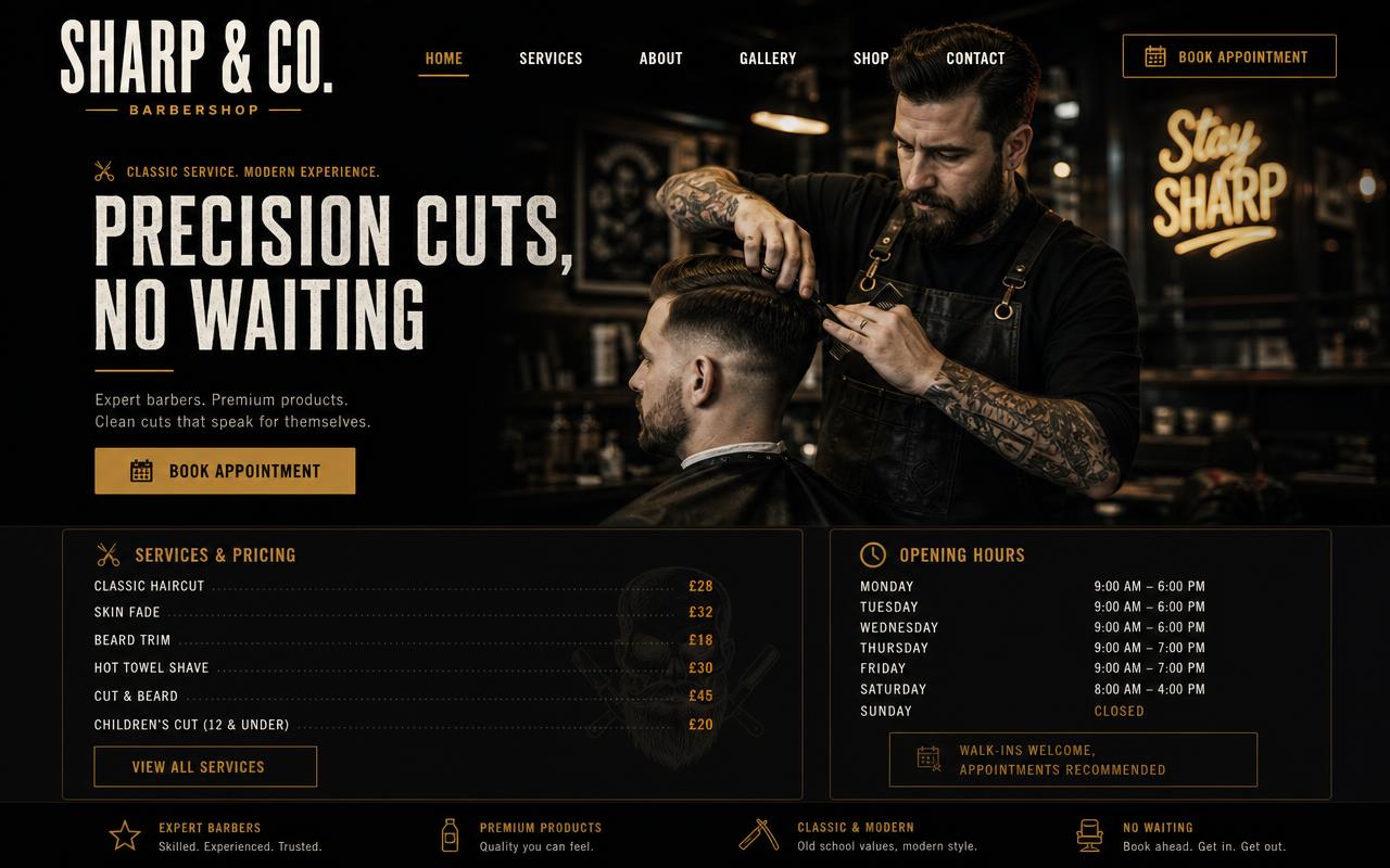 Sharp & Co. concept homepage design